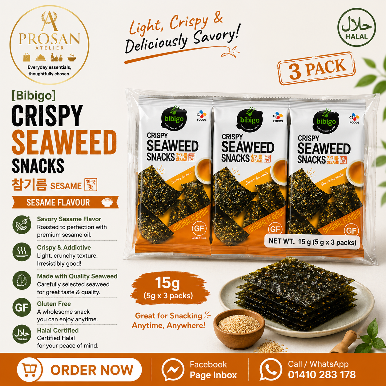 Crispy sesame Seaweed Snack 15g