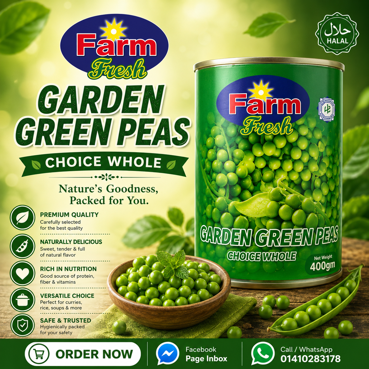 Farm Fresh Champignons Button Mushroom Canned (Whole) 400 gm