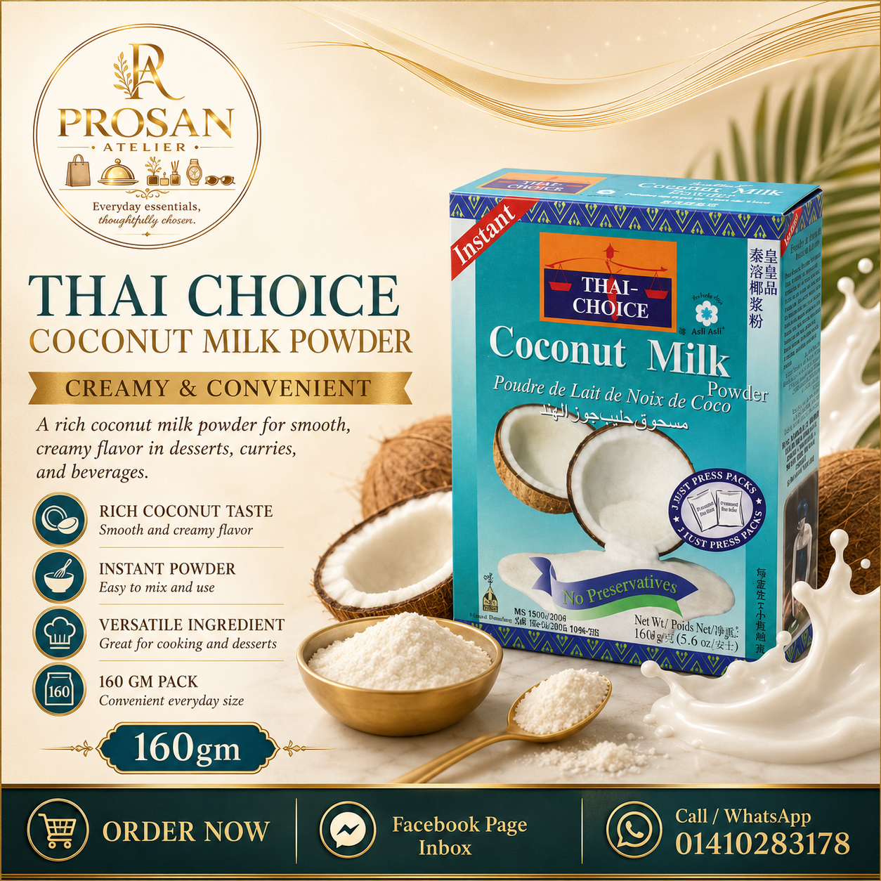 Thai Choice Coconut Milk Powder 160gm
