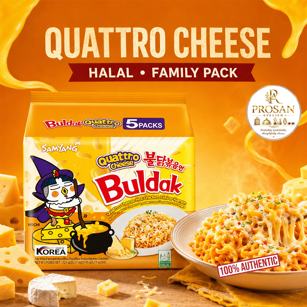 Samyang Buldak Quattro Cheese Flavor Ramen Halal Family Pack