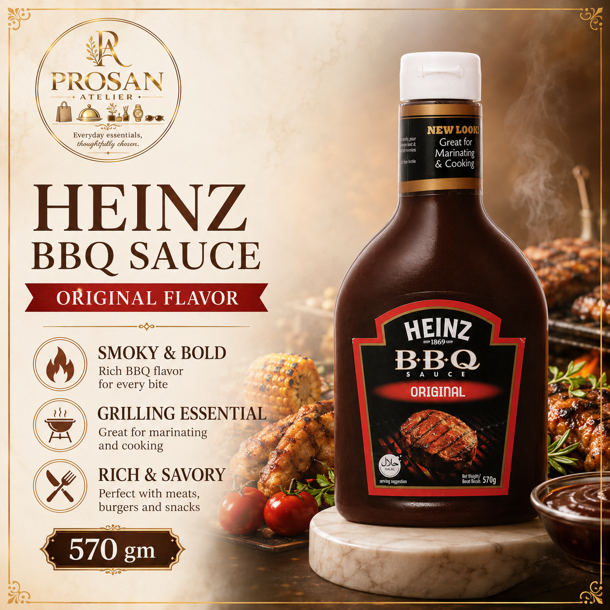 HEINZ BBQ Sauce Original Flavor 570gm