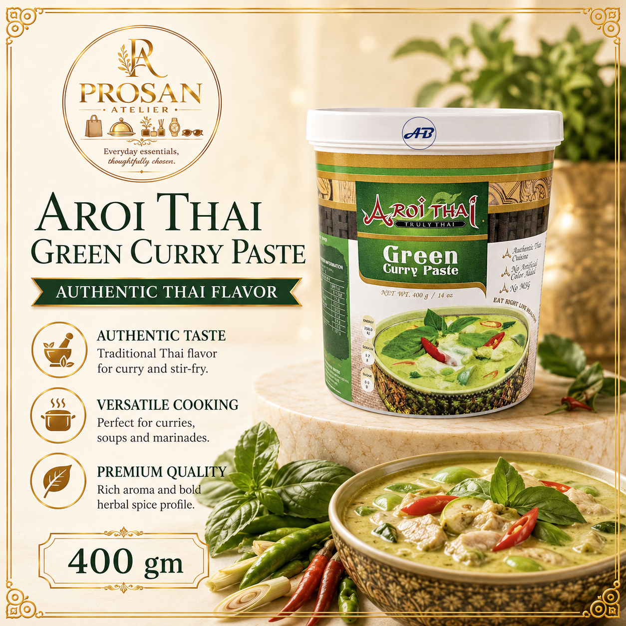 Aroi Thai Green Curry Paste 400gm