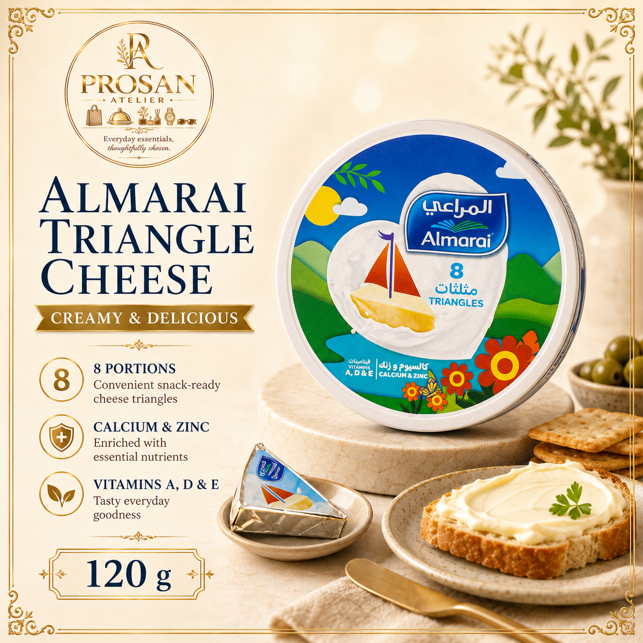 Almarai Triangle Cheese 8pcs (120gm)