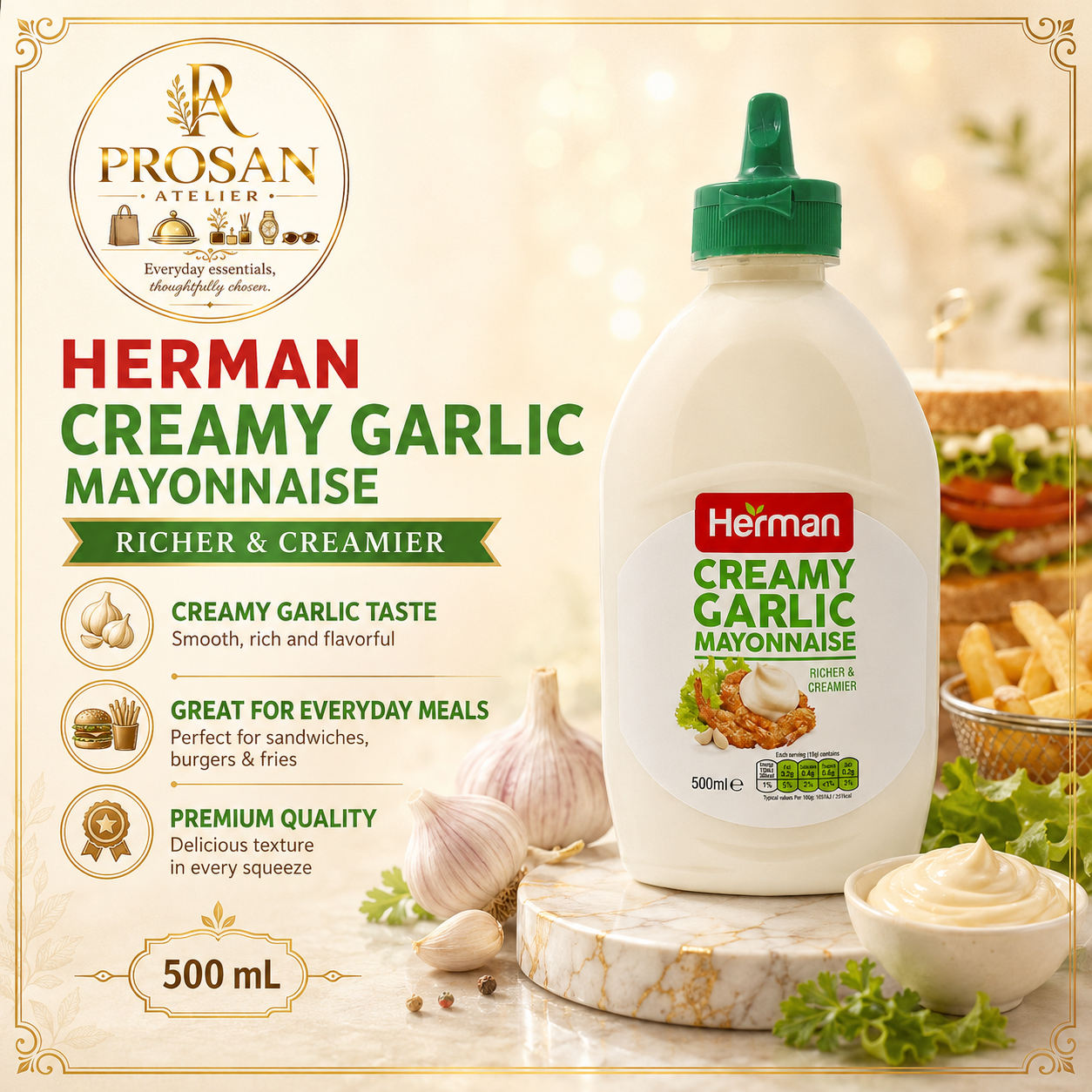 Herman Creamy Garlic Mayonnaise