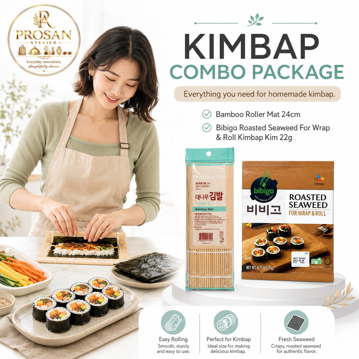 Kimbap Combo (Nori sheet and Sushi mat)
