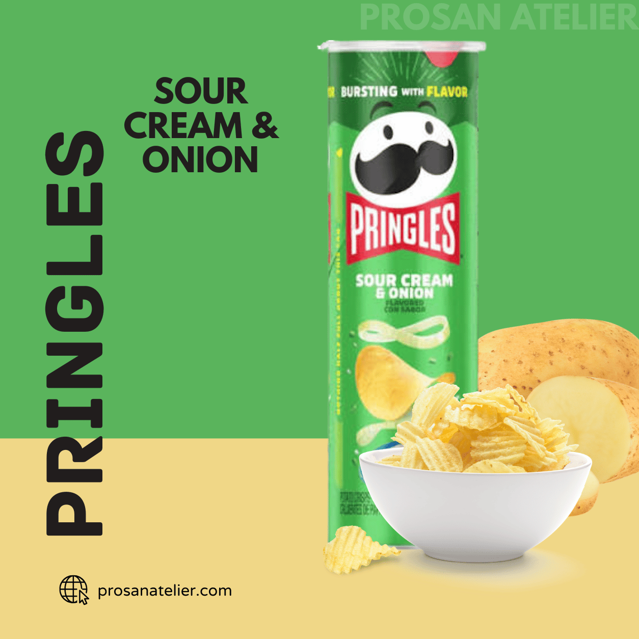 Pringles Sour Cream & Onion Flavoured Potato Chips