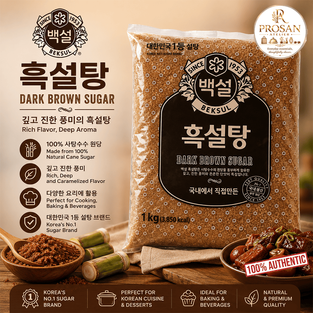 Beksul Dark Brown Sugar 1kg | Korean Dark Brown Sugar