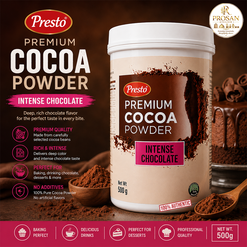 Presto Premium Cocoa Powder - Intense Chocolate 500g Tub
