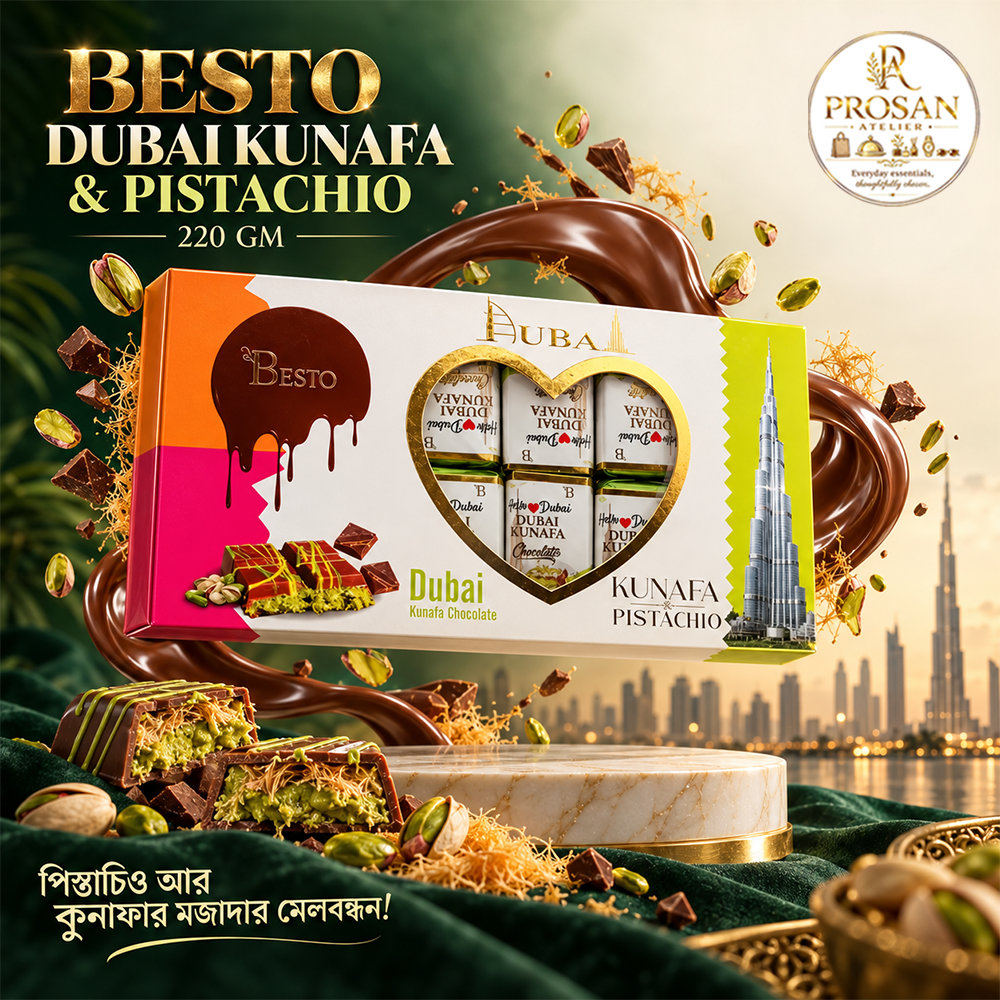 BESTO DUBAI CHOCOLATE PISTACHIO KUNAFA 220 GM