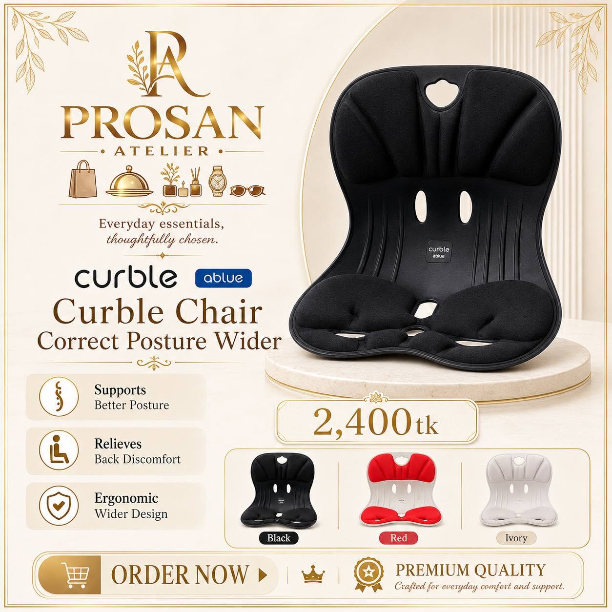 ablue Curble Chair Correct Posture Wider