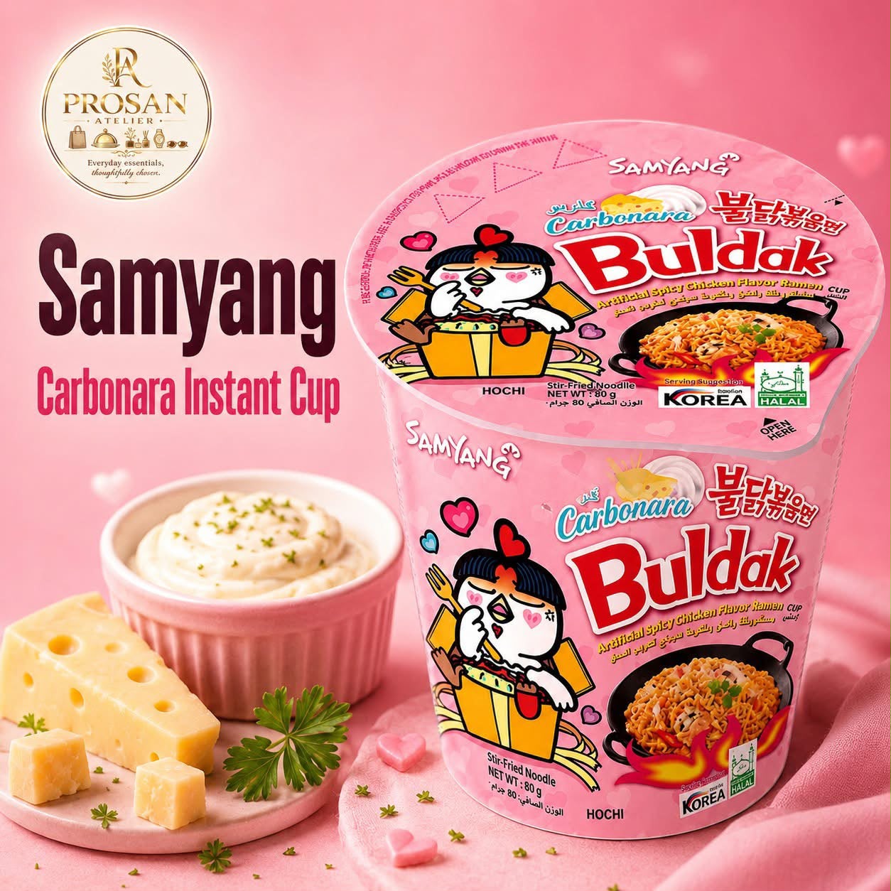 Samyang Hot Chicken Flavor Ramen Cup Carbonara 80 Gm