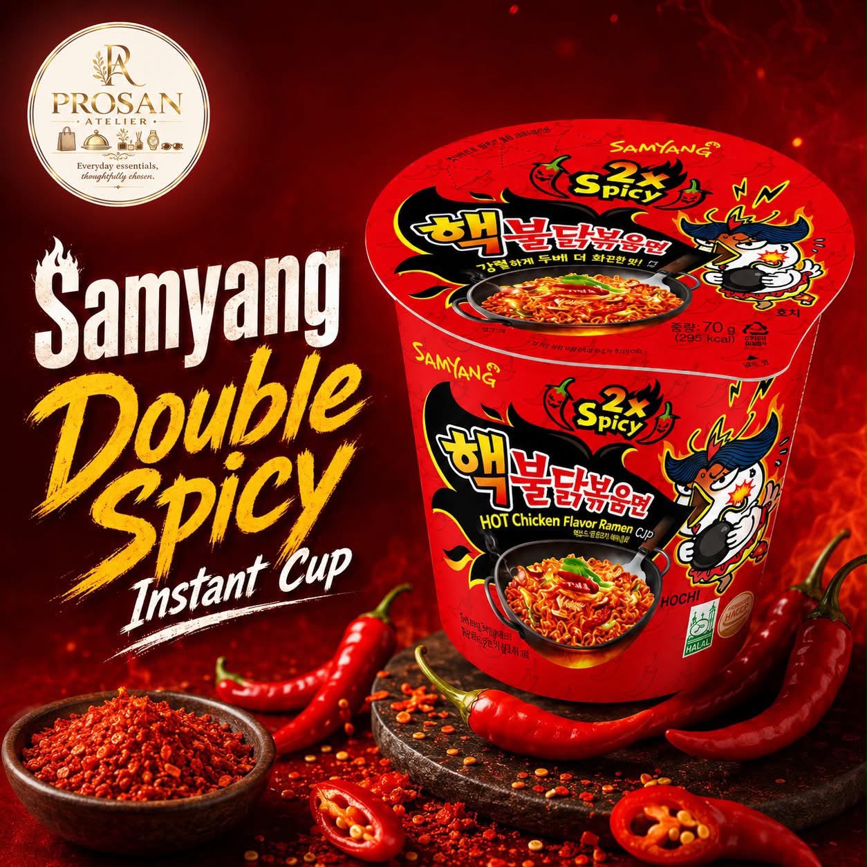 Samyang 2x Spicy Hot Chicken Flavor Ramen Cup Noodles