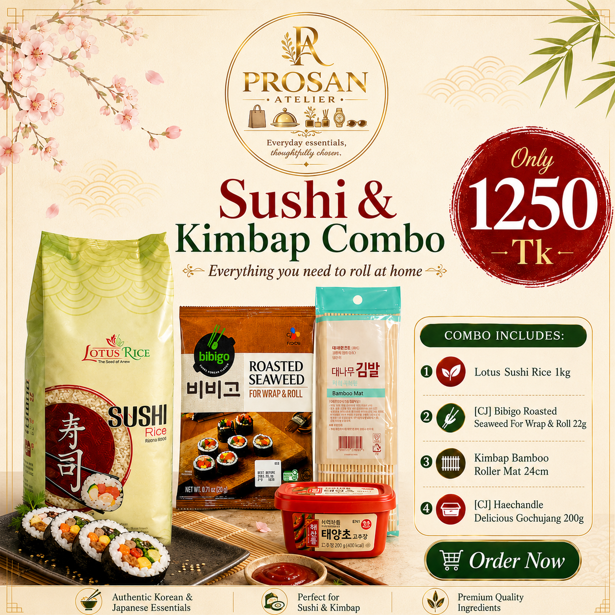 Sushi Combo ( Rice+Nori Sheet+ Gochujang)
